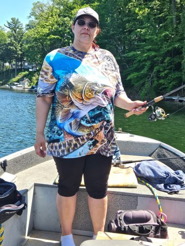 Click to view full screen Cozydecordy Bass Fishing Hook Graphic & Jumping Fish Art Personalized Name, Team Name 3D Long Sleeve Shirt photo review